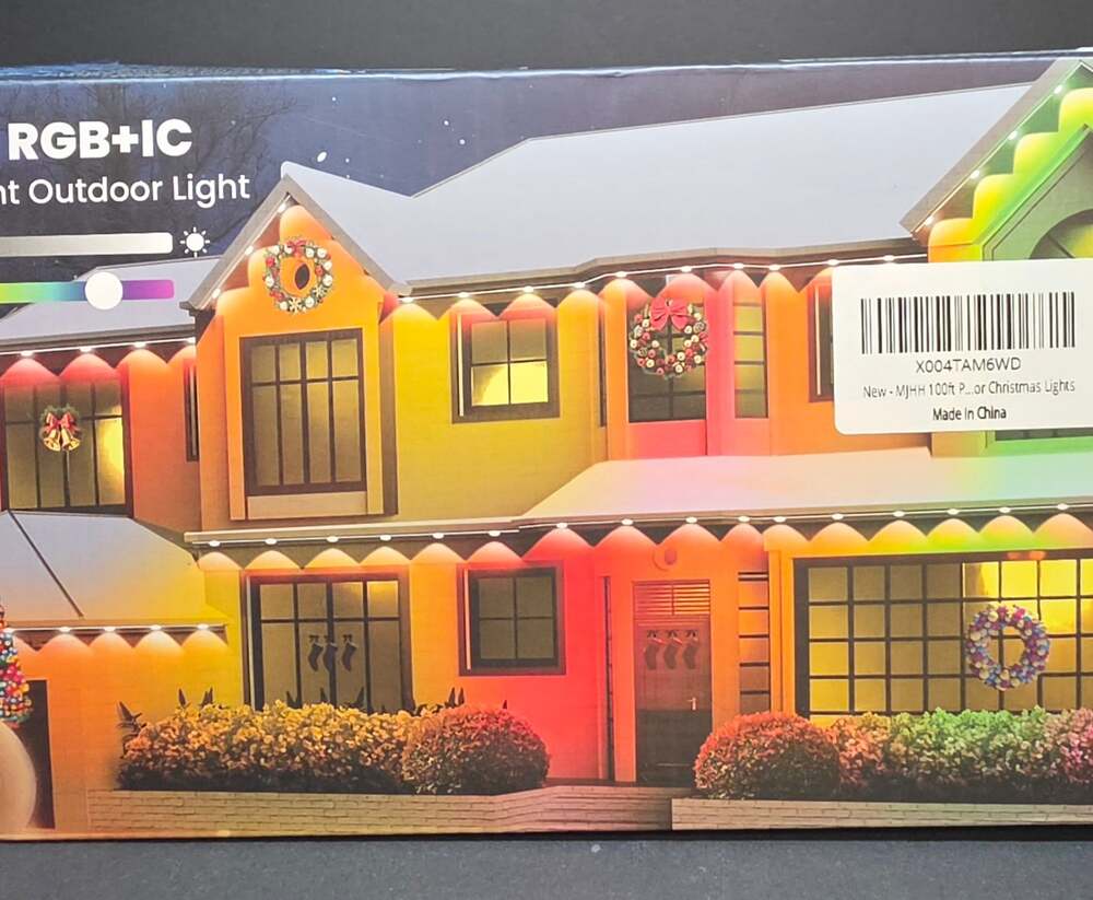 MJHH 100FT 60 LED Eaves Lights Smart RGB+IC IP67 Waterproof Permanent Outdoor Li